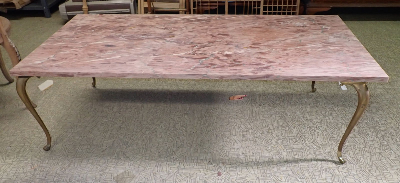 Brass Coffee Table with Marble Top (1 of 2)