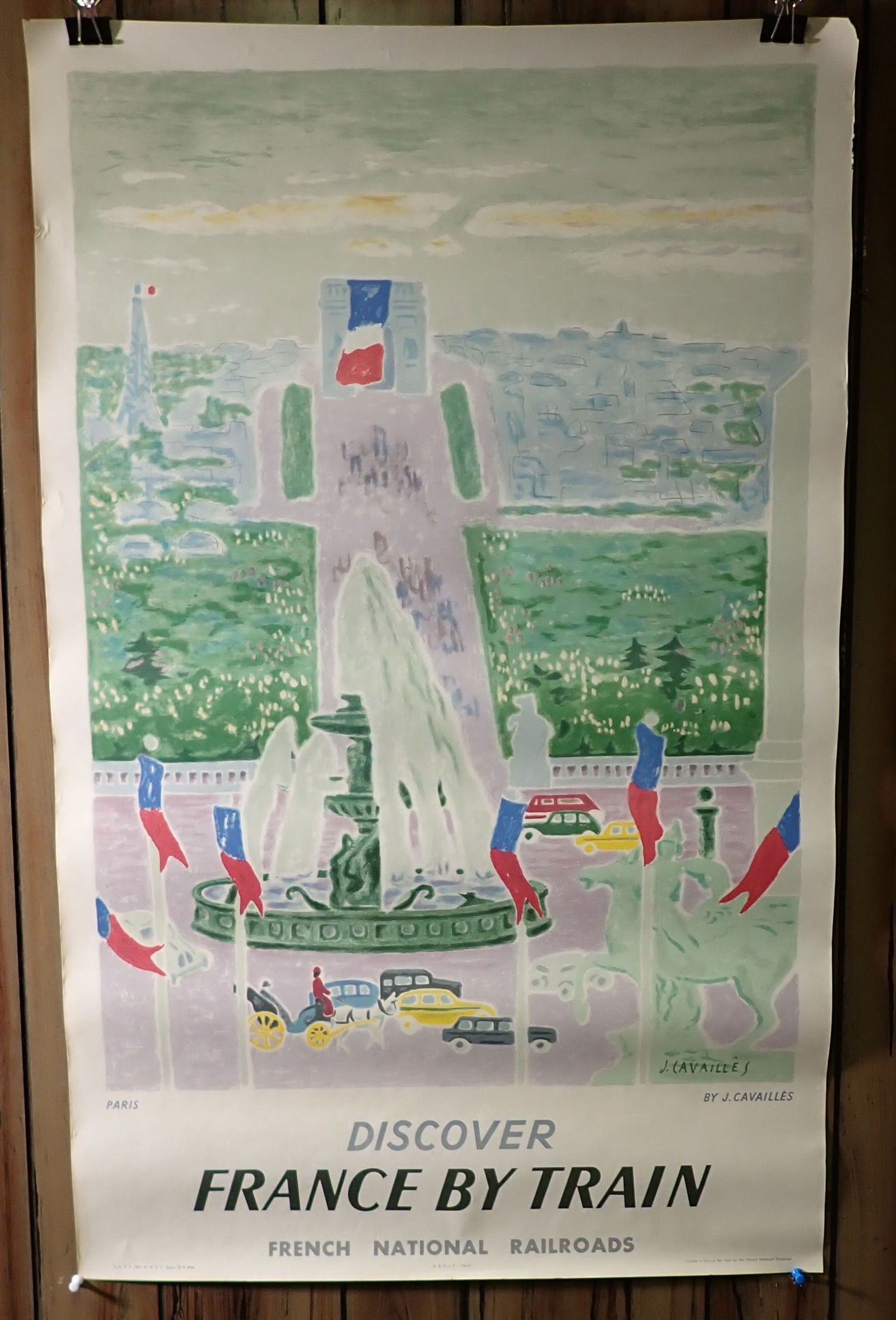 1957 J. Cavailles Discover France By Train Poster (1 of 3)