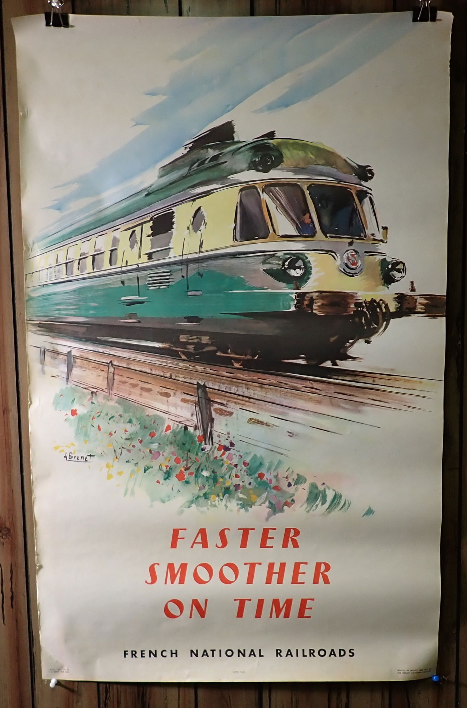 1957 A. Brenet French National Railroads Poster (1 of 5)