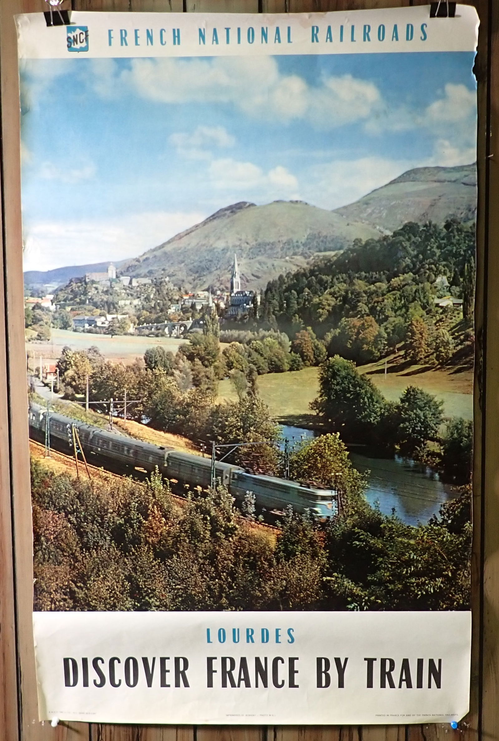 1960 Discover France By Train Lourdes Poster (1 of 5)
