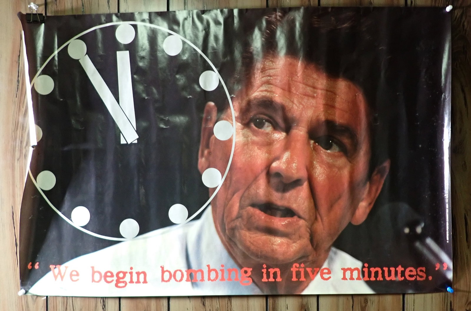 1984 Ronald Reagan Bombing Poster: Artists Poster Committee poster is approx 22 1/2" x 35"