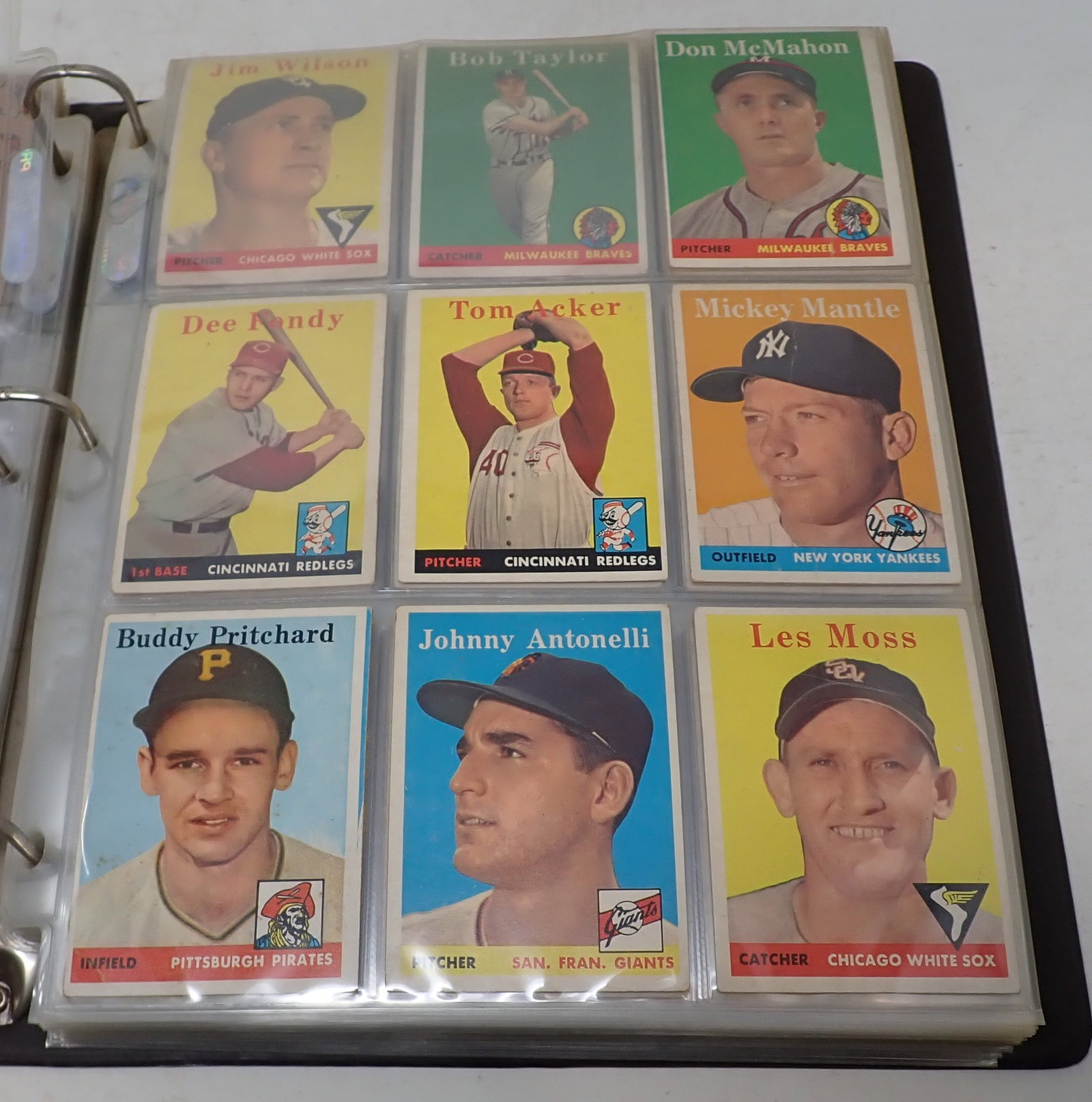1958 Topps Baseball Cards w/ Mantle & Ted Williams (1 of 19)