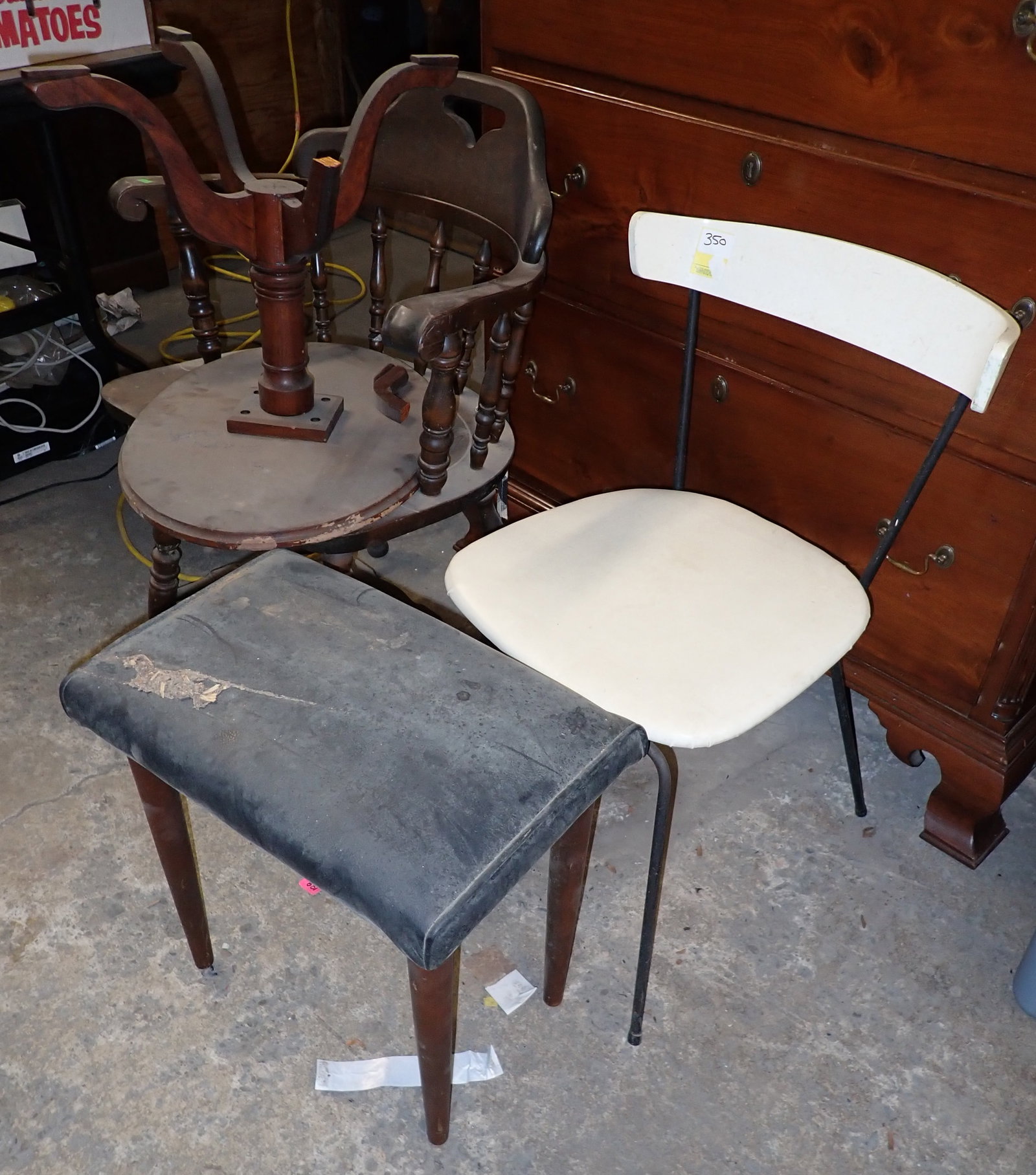 MCM Chair Stool & AS IS Table (1 of 3)