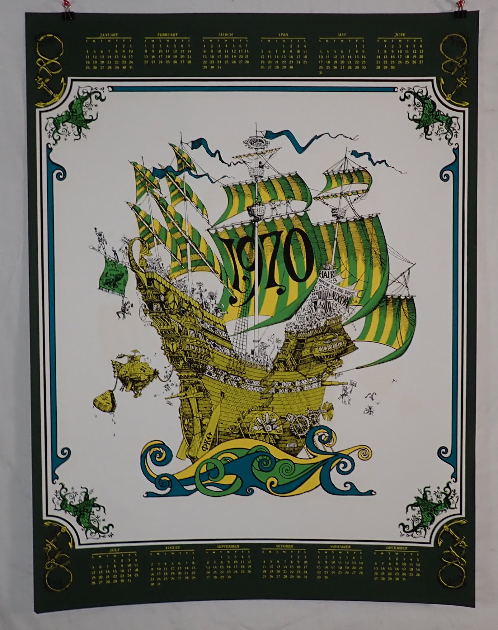 1970 Trend Graphics Calendar Poster: Approx 29" x 38"
