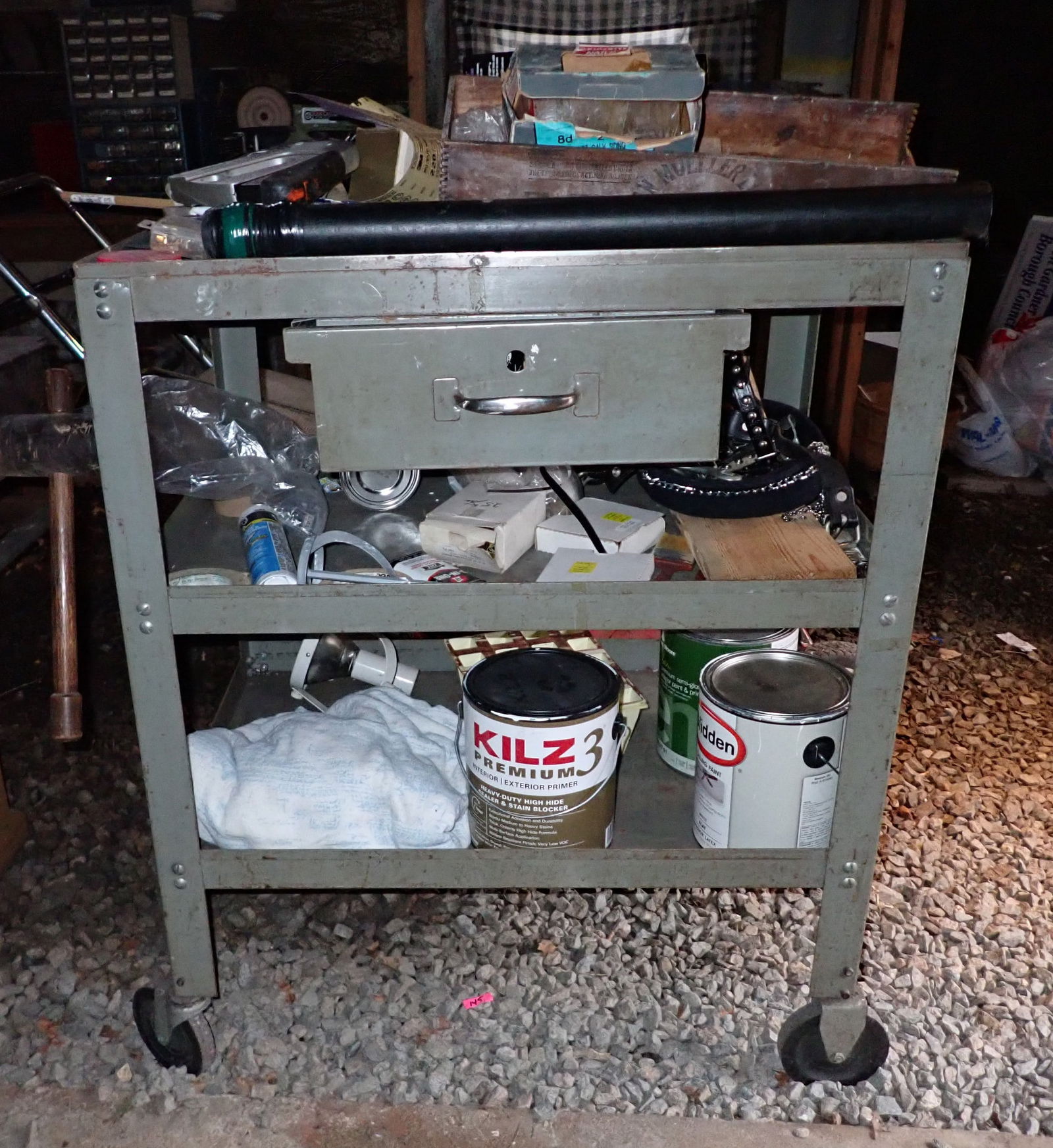 Shop Cart: Approx 20 1/4" x 29 1/2" x 37" tall. Must take all ! No shipping