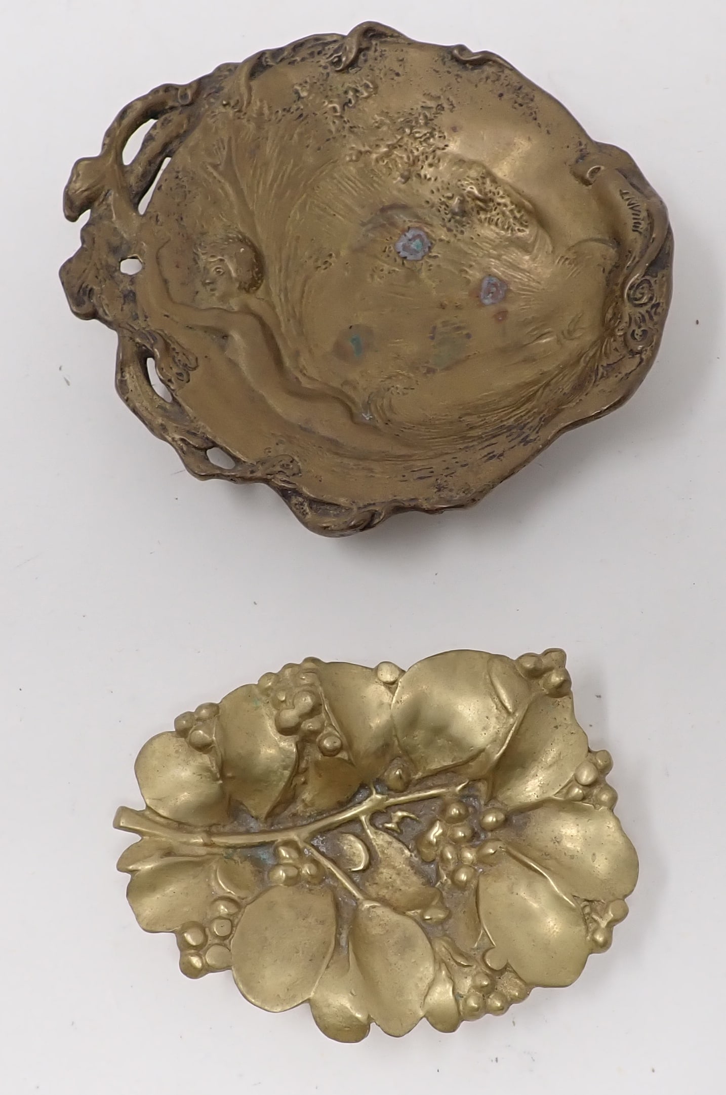 2 Brass Dishes incl Art Nouveau Style (1 of 3)