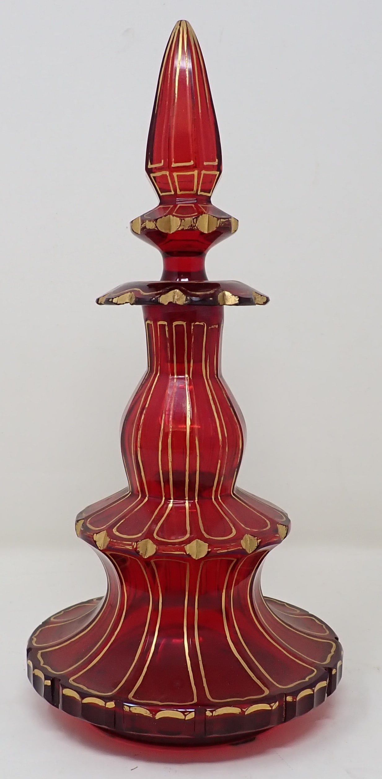 Bohemian Ruby Glass Perfume Bottle (1 of 3)