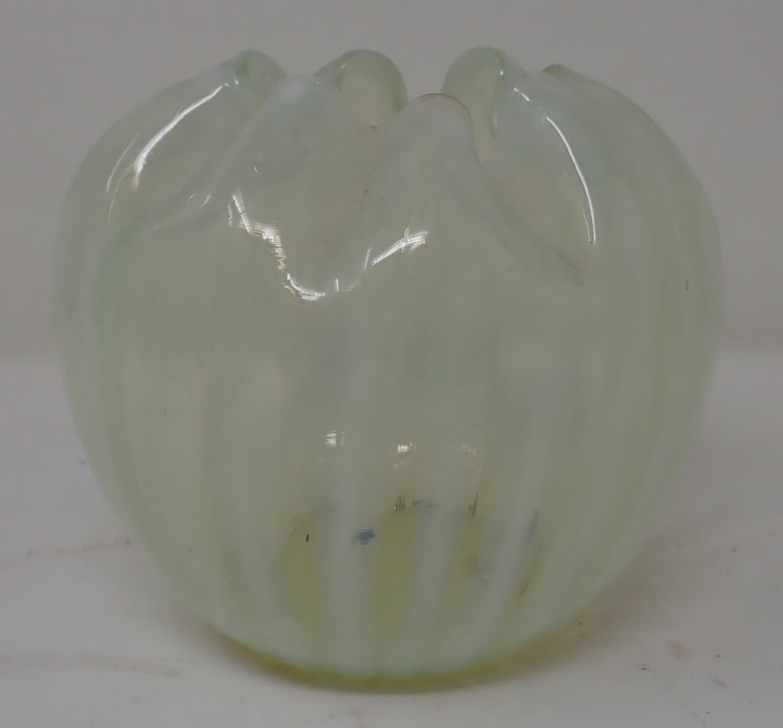 Opalescent Rose Bowl: Approx 4" in diameter and 4 1/8" tall