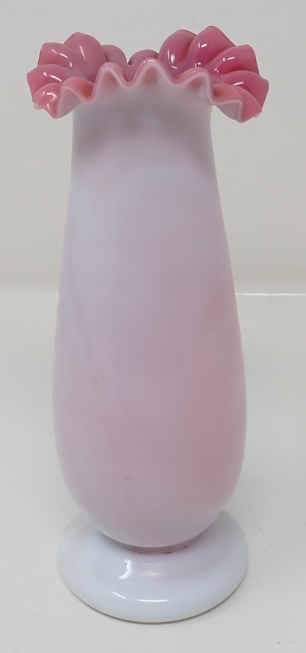 Hand Blown Opalescent Vase: Approx 2 1/4" in diameter and 6 1/2" tall