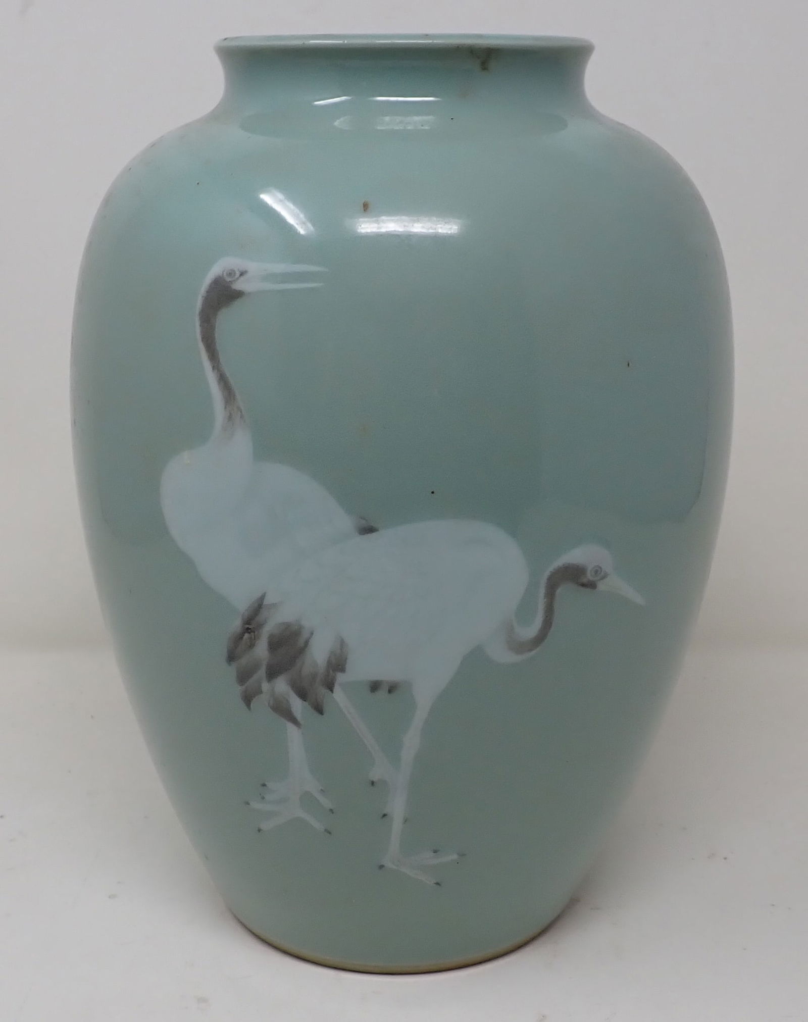 Chinese Japanese Porcelain Stork Vase (1 of 5)