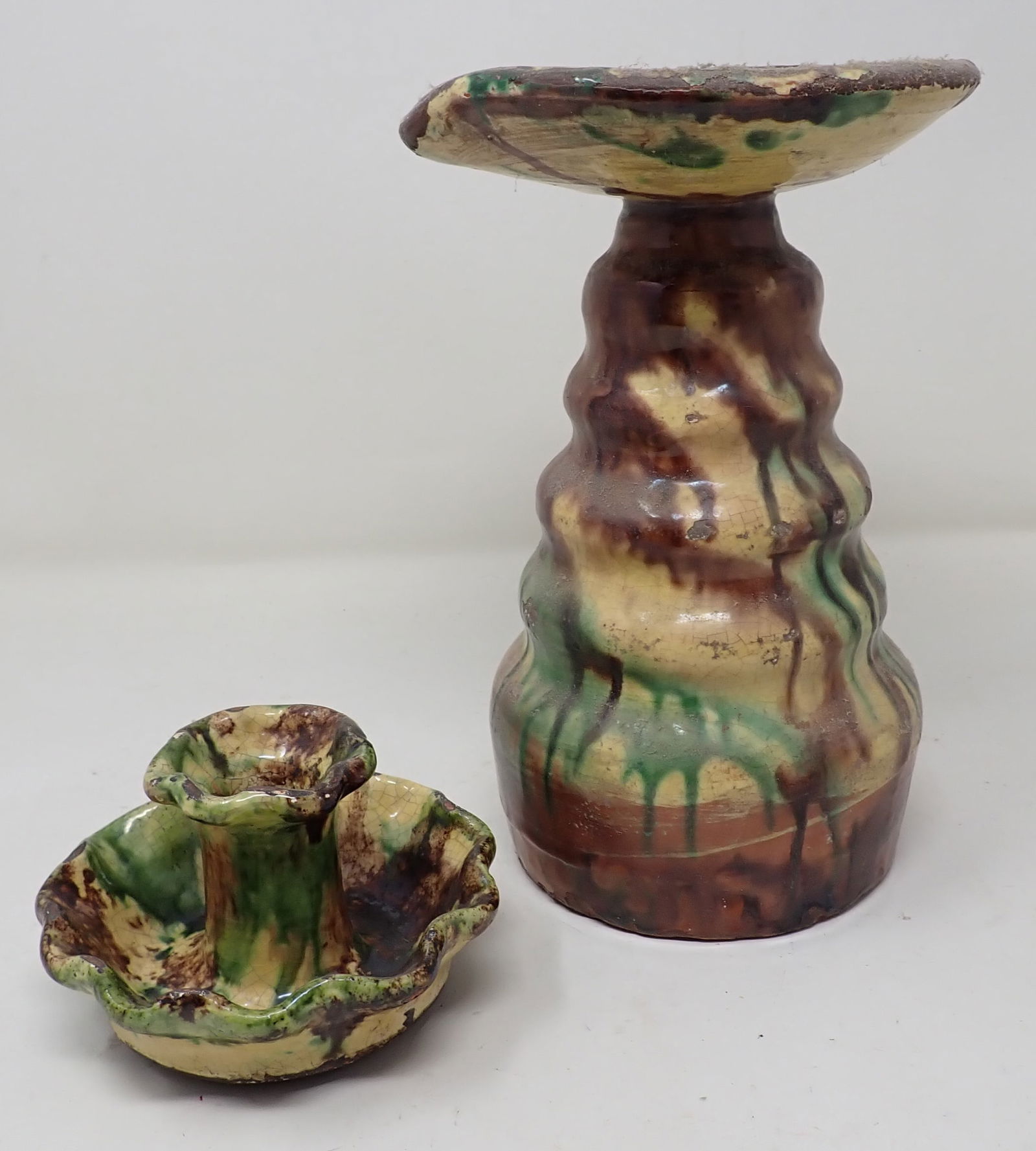 Greg Neal Redware Oil Lamp Turtlecreek Candle Holder (1 of 7)