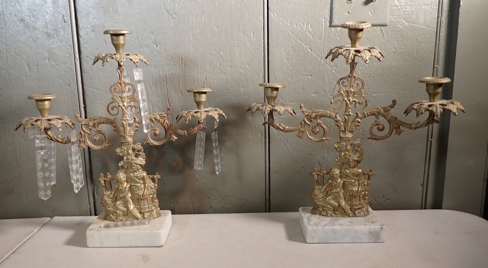 Pair of Brass Victorian Candelabras: Approx 15" x 15 1/4" tall. Shipping available thru UPS Store 5528. Get quote before bidding
