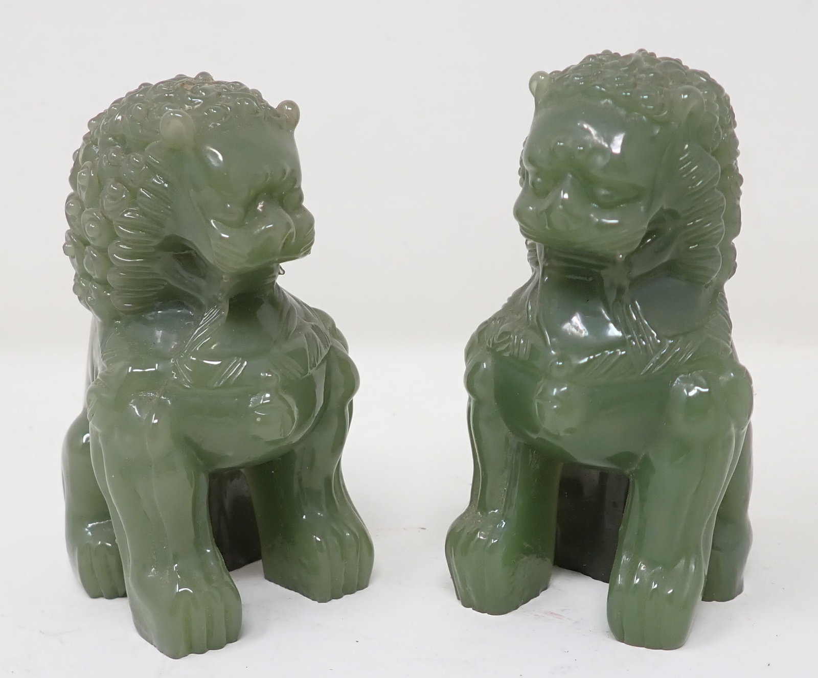 Pair of Chinese Jade Foo Dogs (1 of 5)