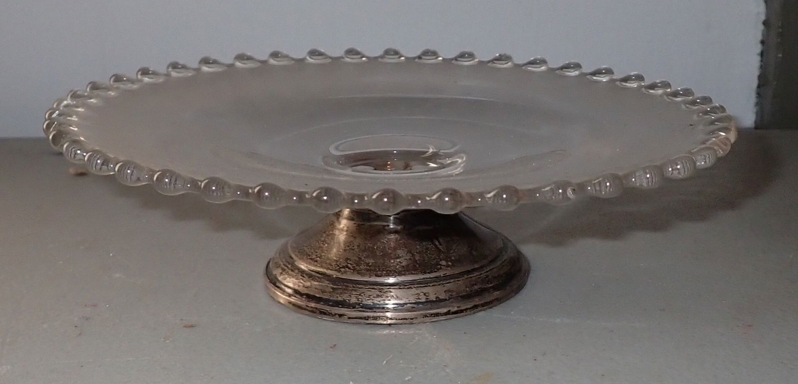 Candlewick Serving Plate w/ Sterling Silver Base (1 of 3)