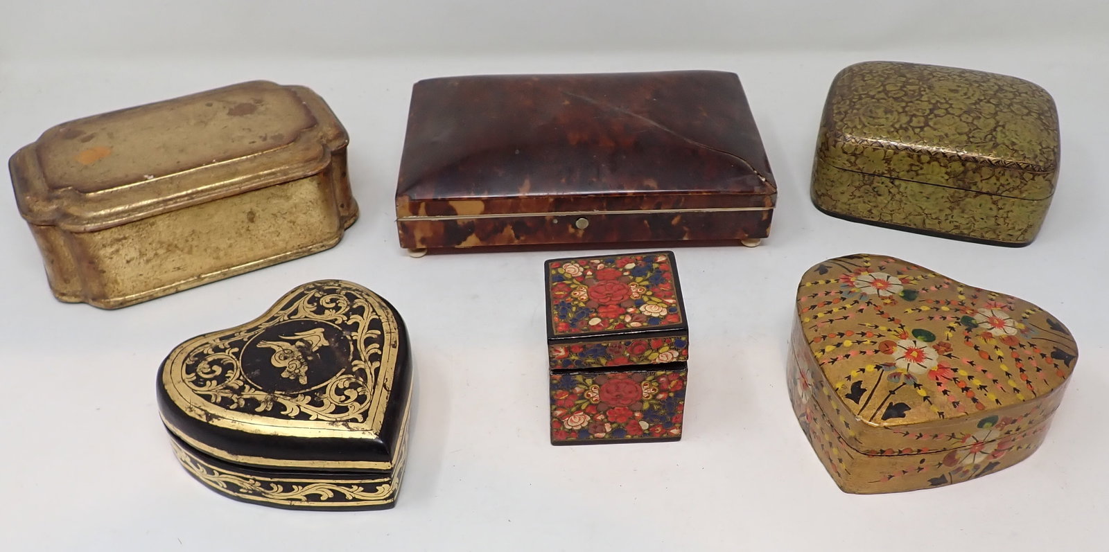 Trinket Boxes: Largest is approx 4 1/2" x 7" x 2 1/4" tall. No shipping