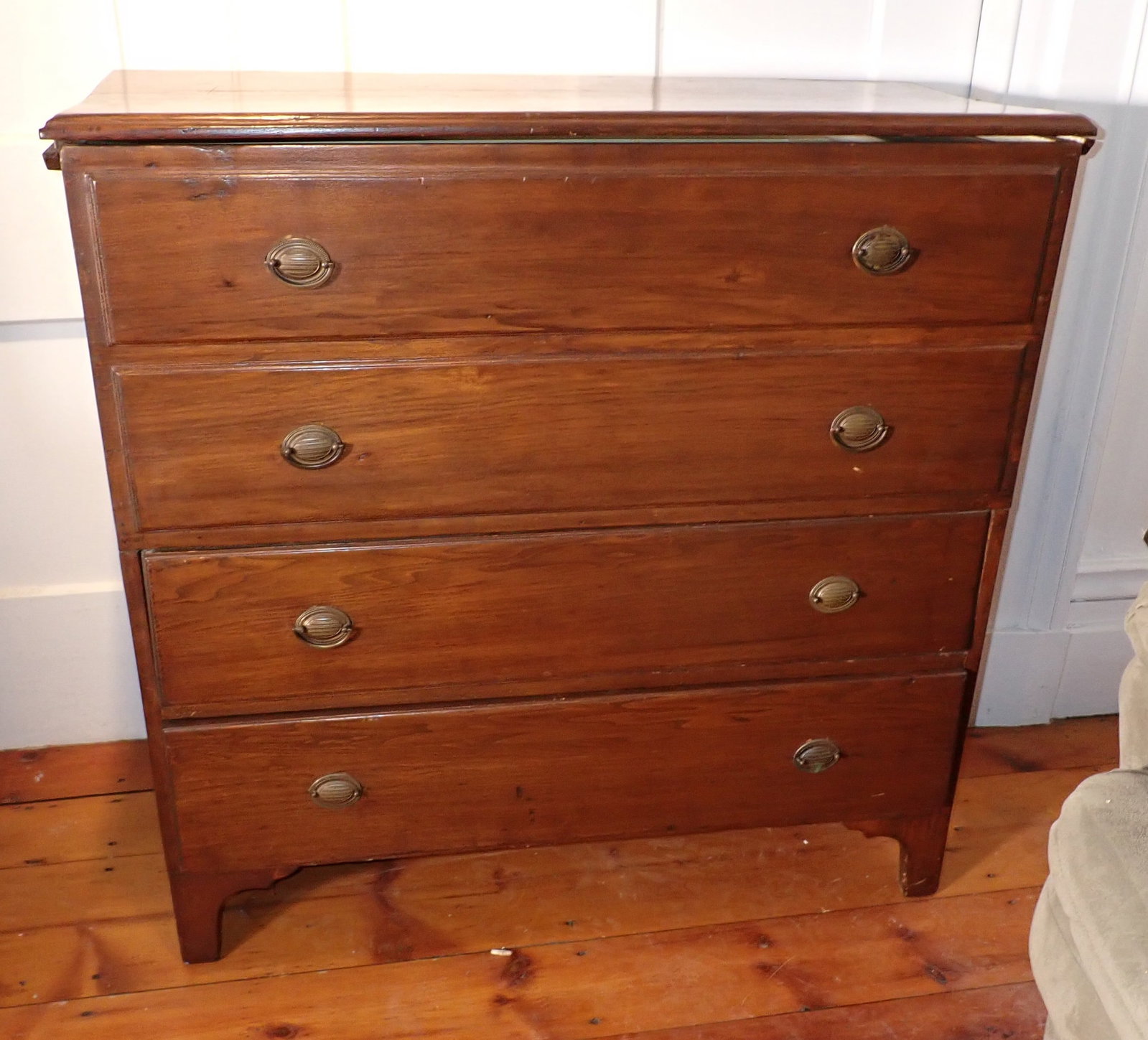 2 Drawer New England Blanket Chest: Apprx 19" x 43 3/4" x 42 3/4" tall. NO shipping ! Bring help to remove from house !