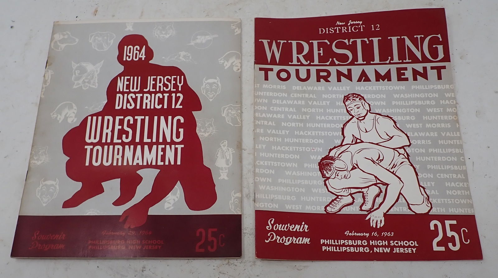 1963 & '64 Phillipsburg Wrestling Programs (1 of 1)