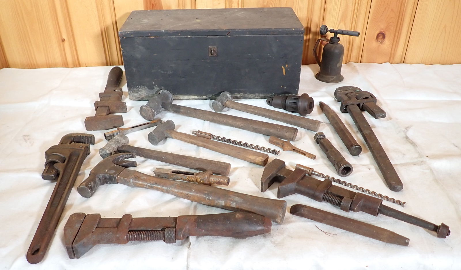 Lead Hammers Pipe Wrenches Auger Bits Toolbox (1 of 5)