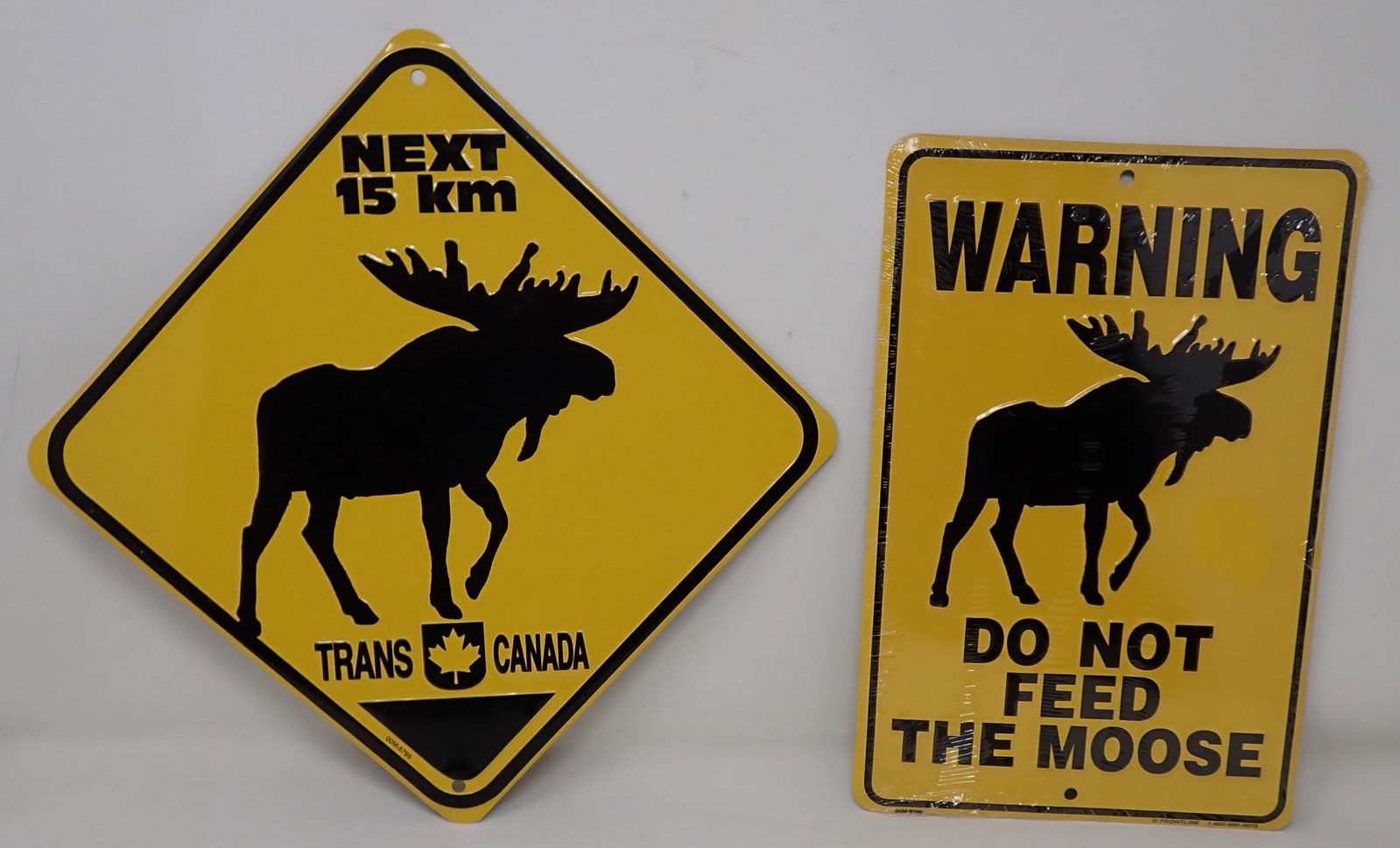 Moose Signs incl Trans Canada: Left sign is approx 13 3/4" x 13 3/4".