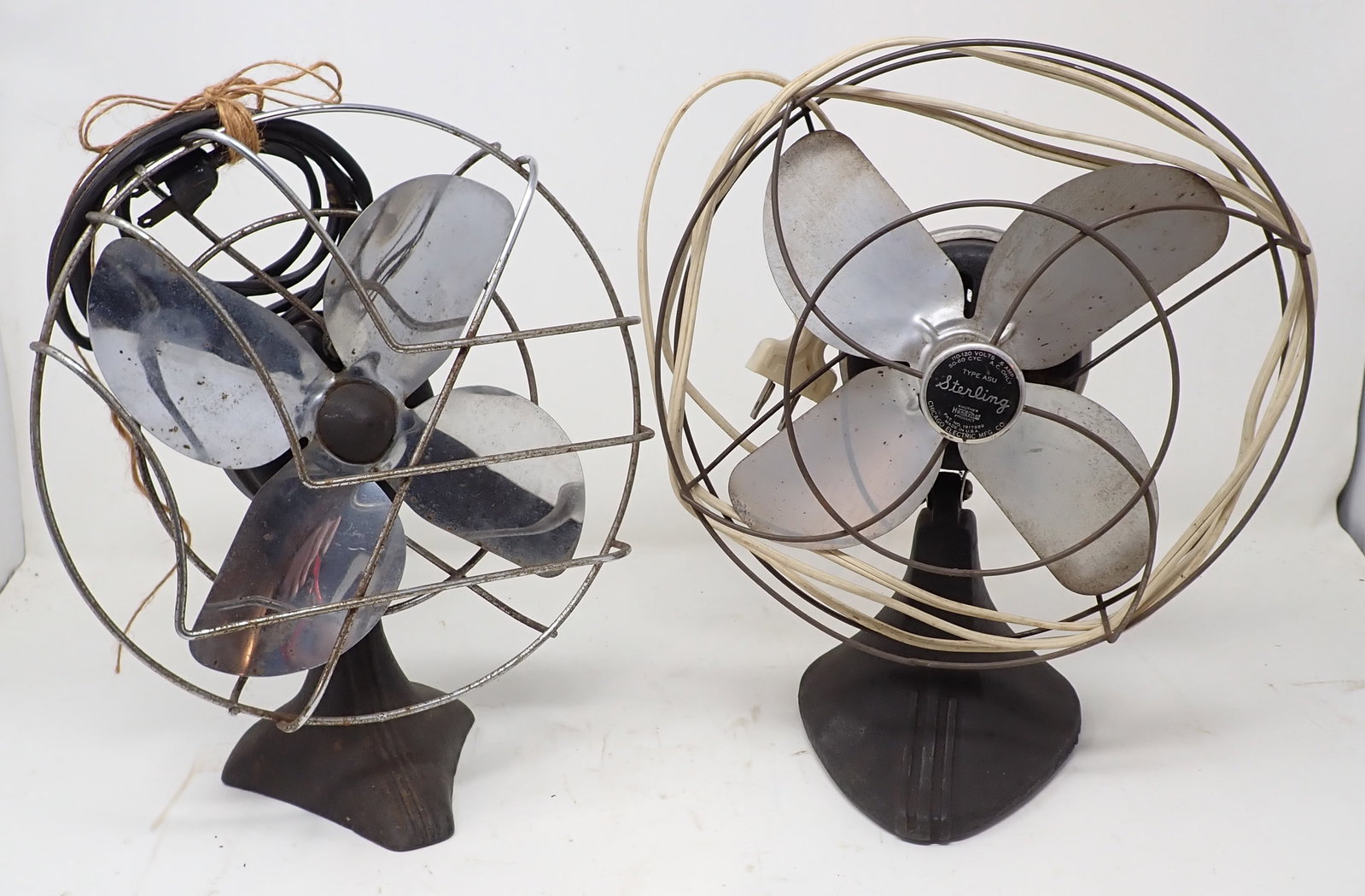 Sterling & Chevron Fans: Largest is approx 9" in diameter