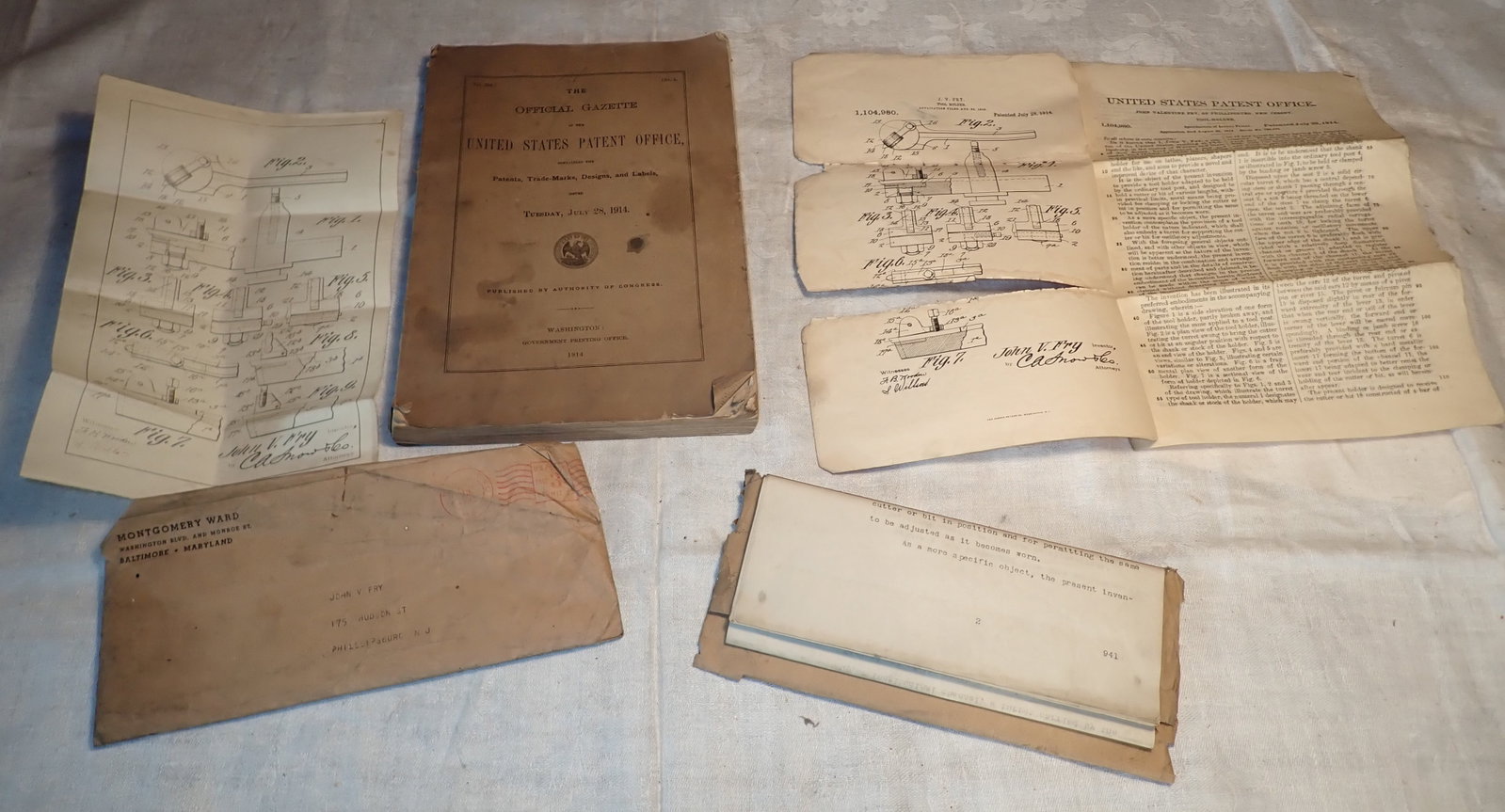 1914 United States Patent Office Gazette & Patent Papers: Getting all pictured