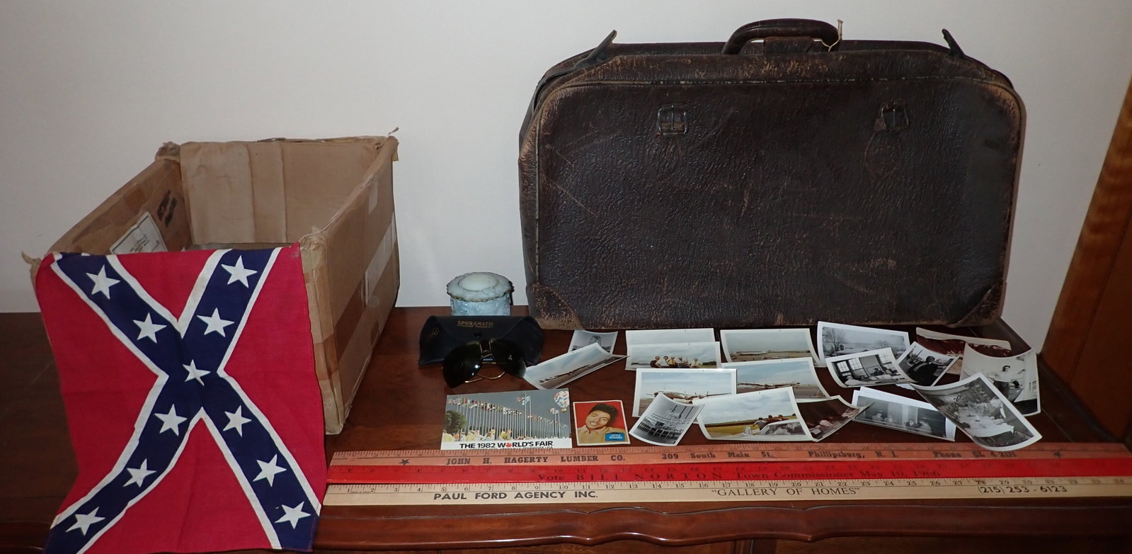 Leather Suitcase Airplane Photos Yardsticks: Getting all pictured. NO SHIPPING