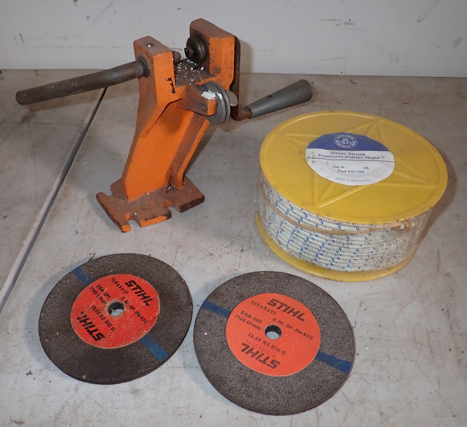Stihl Sharpening Press Blades & Starter Rope: Getting all pictured
