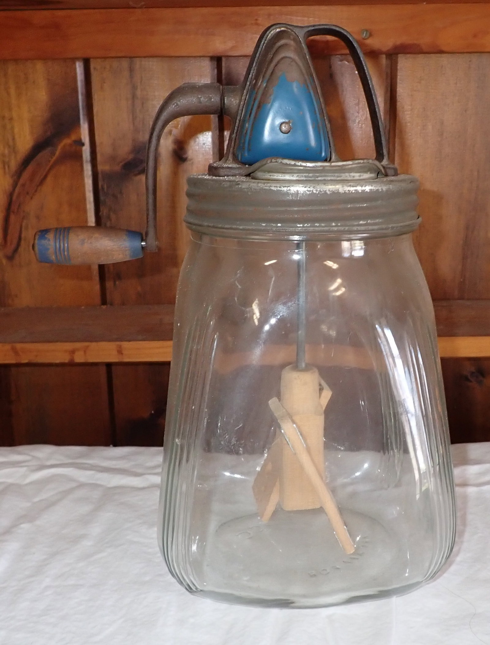 Butter Churn: Approx 6 1/2" x 6 1/2" x 13" tall.