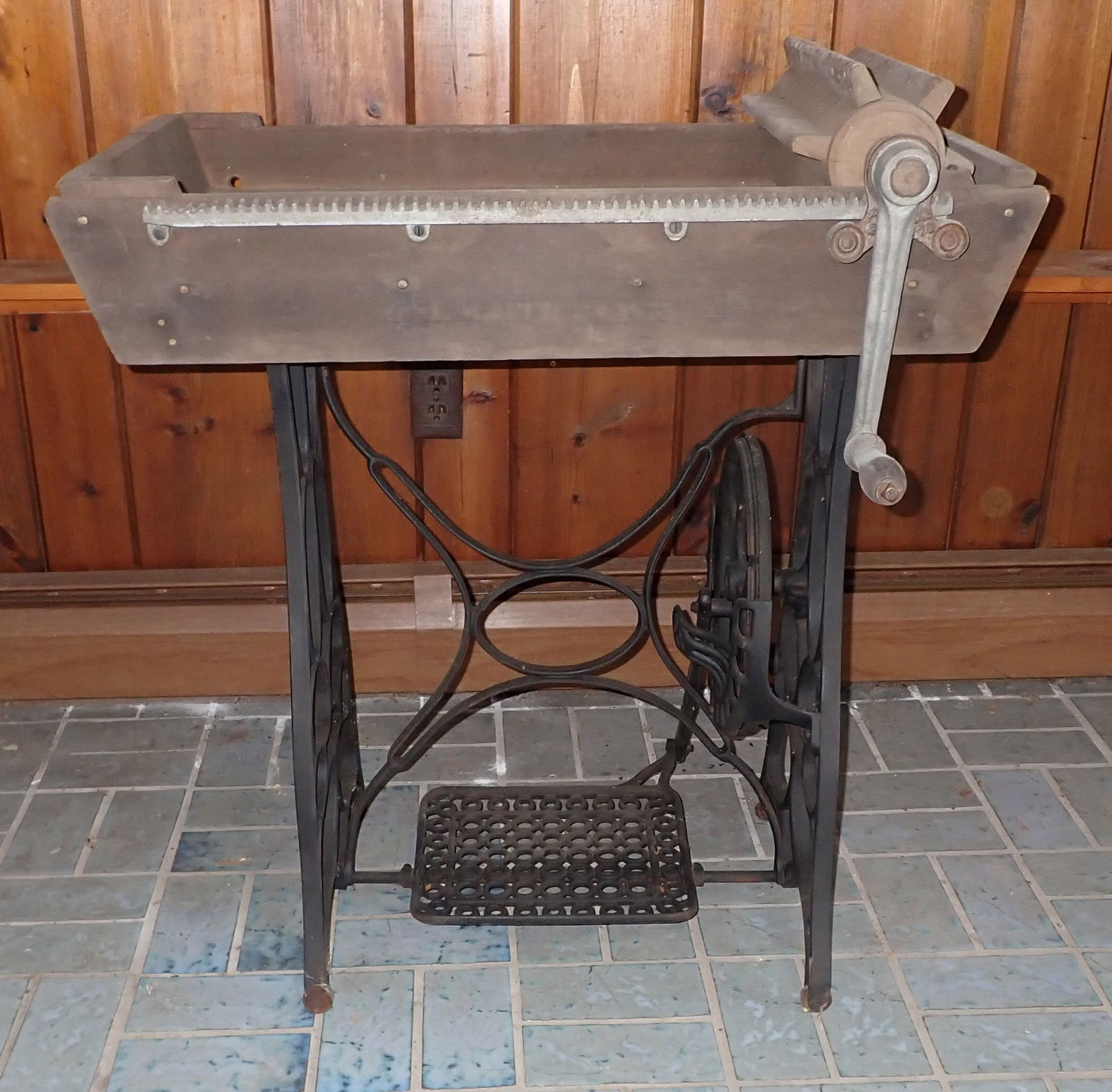 Butter Worker on Cast Iron Treadle Sewing Machine Base (1 of 4)