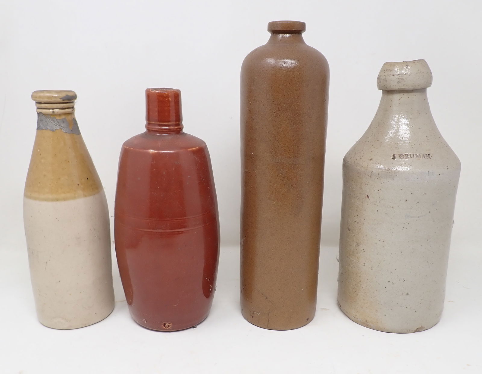 4 Stoneware Bottles incl J Gruman (1 of 6)