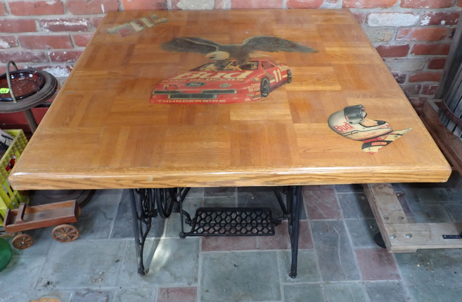 Bill Elliott Budweiser Table w/ Singer Base (1 of 4)
