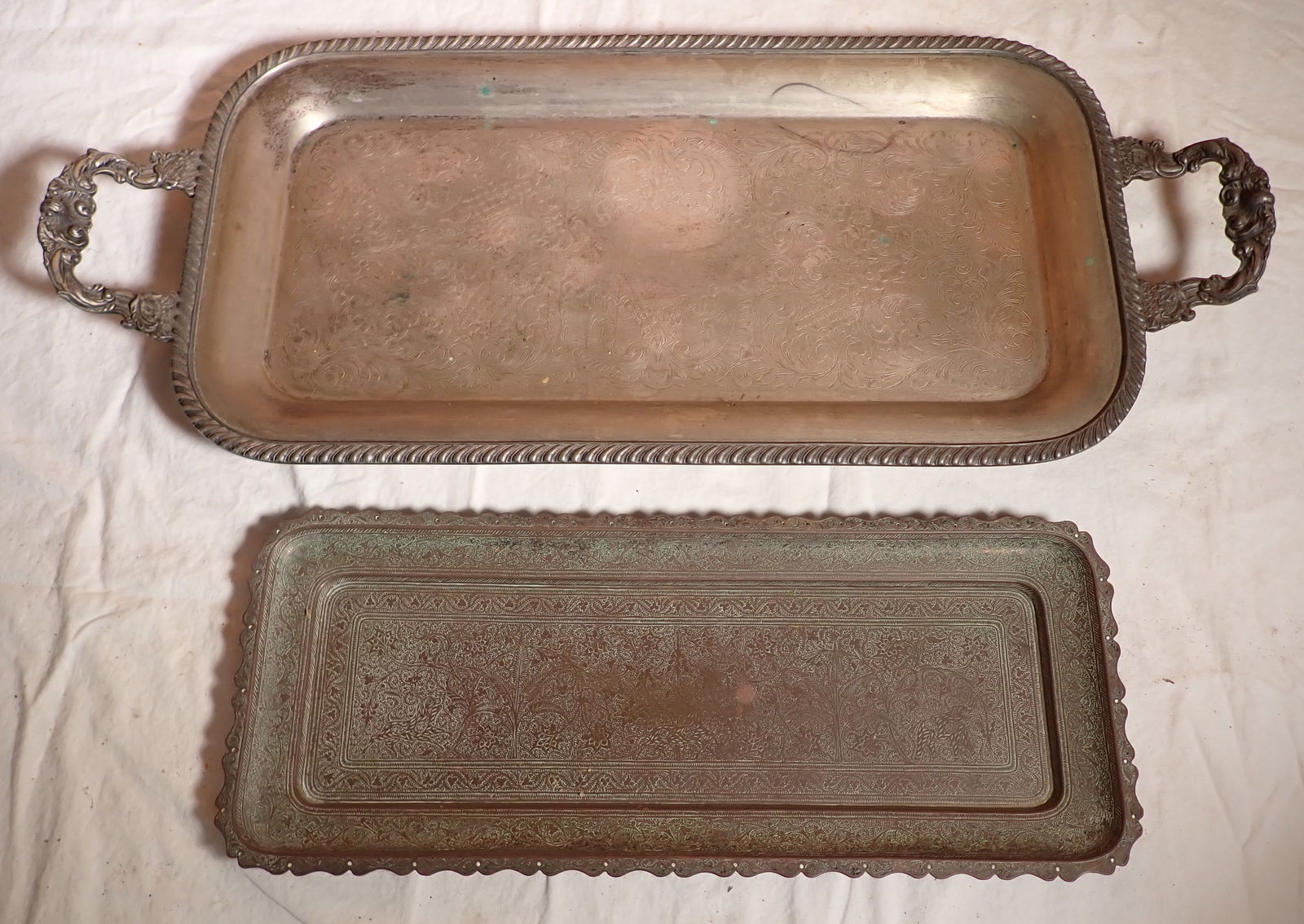 Silverplate & Brass Trays (1 of 4)