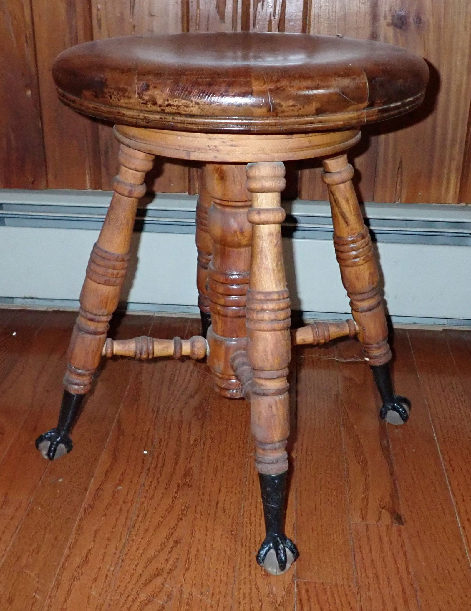 Piano Stool w/ Glass Ball & Claw Feet: No shipping !