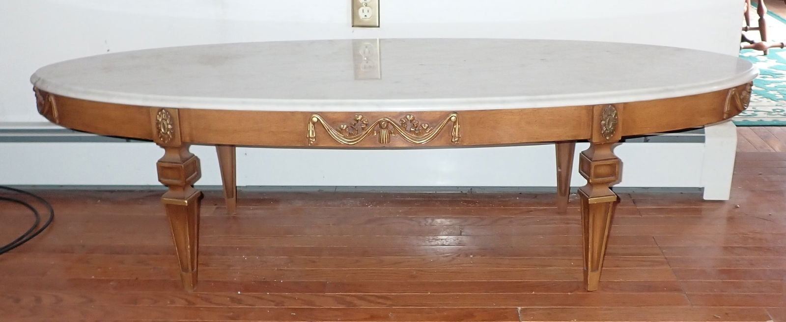 Marble Top French Provincial Coffee Table (1 of 3)