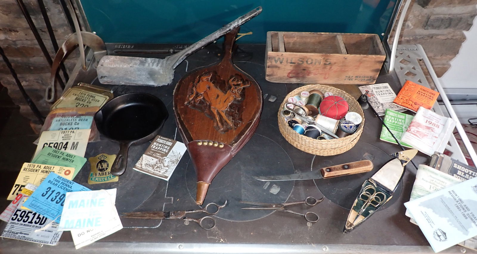 Bellows with Deer Sewing Hunting Licenses & Misc (1 of 10)