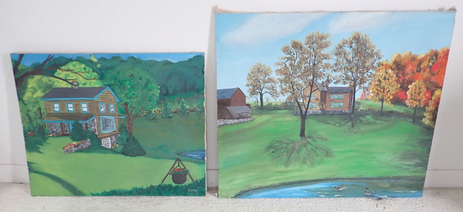 2 Oil on Canvas Paintings G.E Taylor & Kathy (1 of 5)