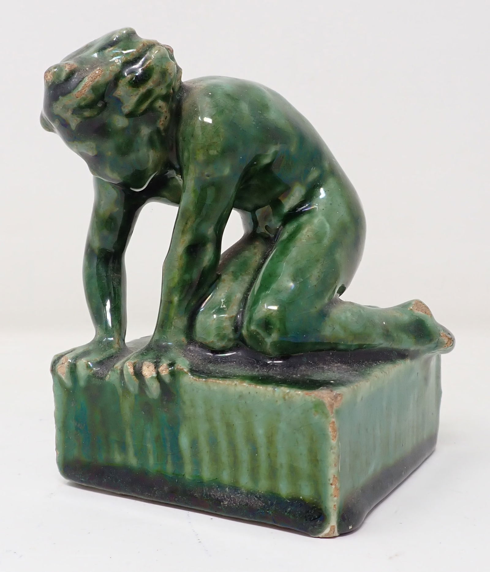 French Terra Cotta Green Glazed Figure (1 of 8)