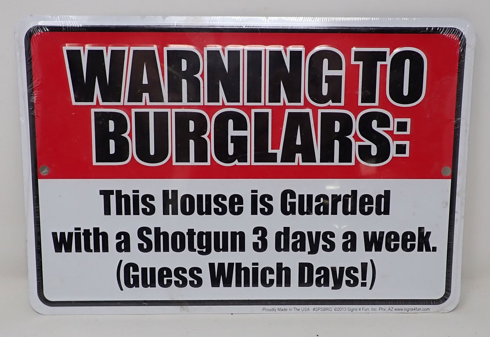 Burglars Shotgun Tin Sign (1 of 1)