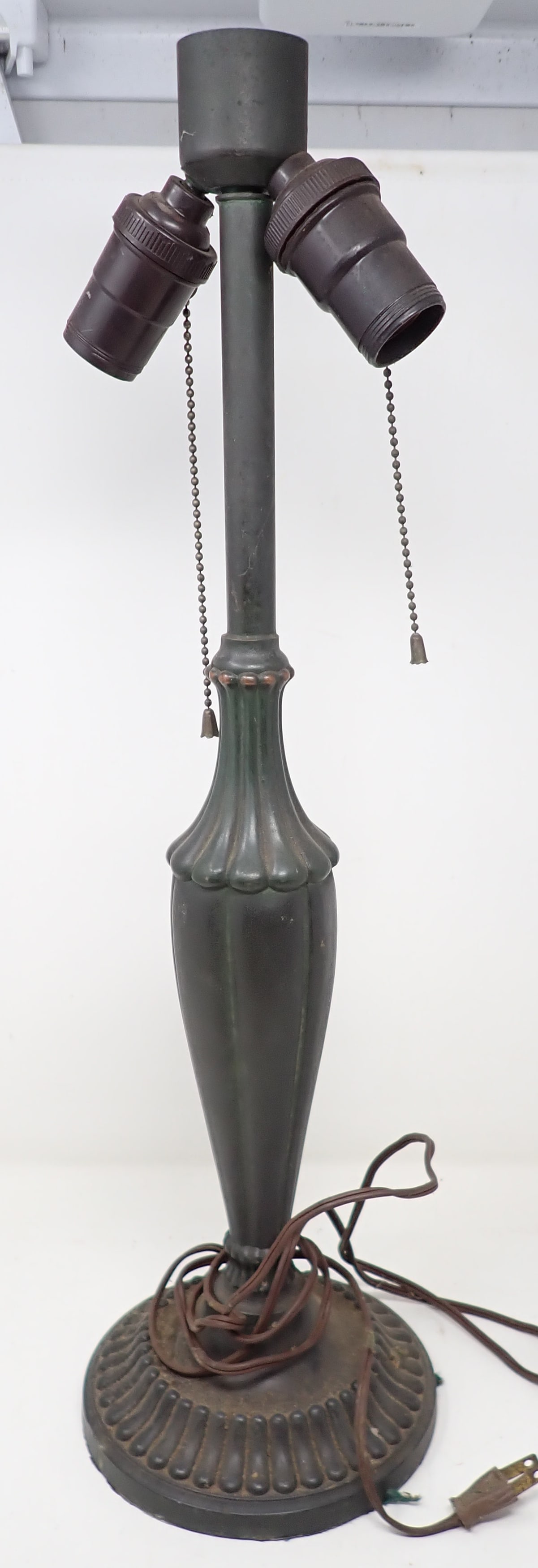 Leaded Glass Lamp Base: Apprx 6 5/8" in diameter and 22 1/2" tall. If shipping is needed, contact UPS Store 5528 to get a quote before bidding !