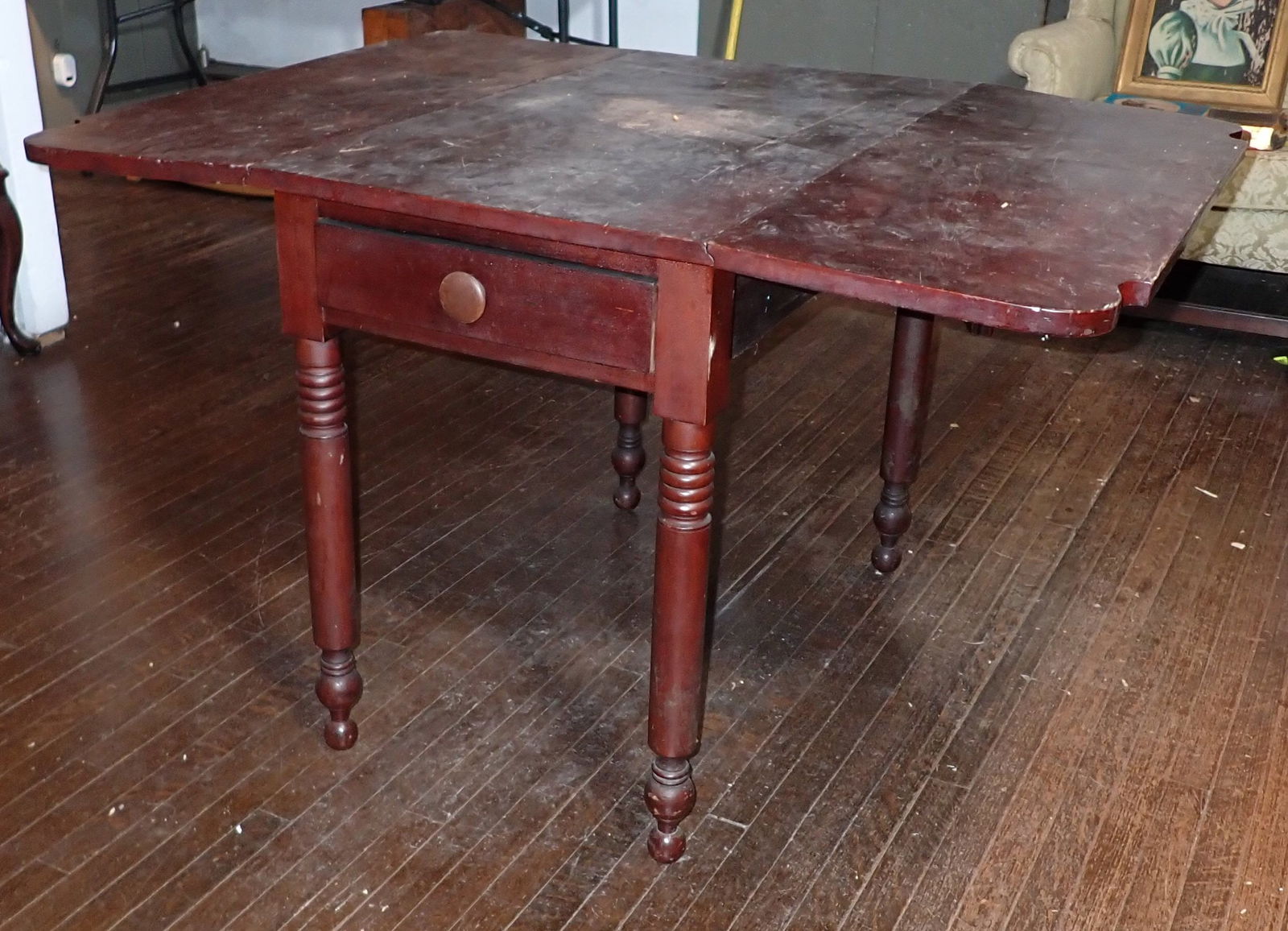 One Drawer Drop Leaf Table (1 of 5)