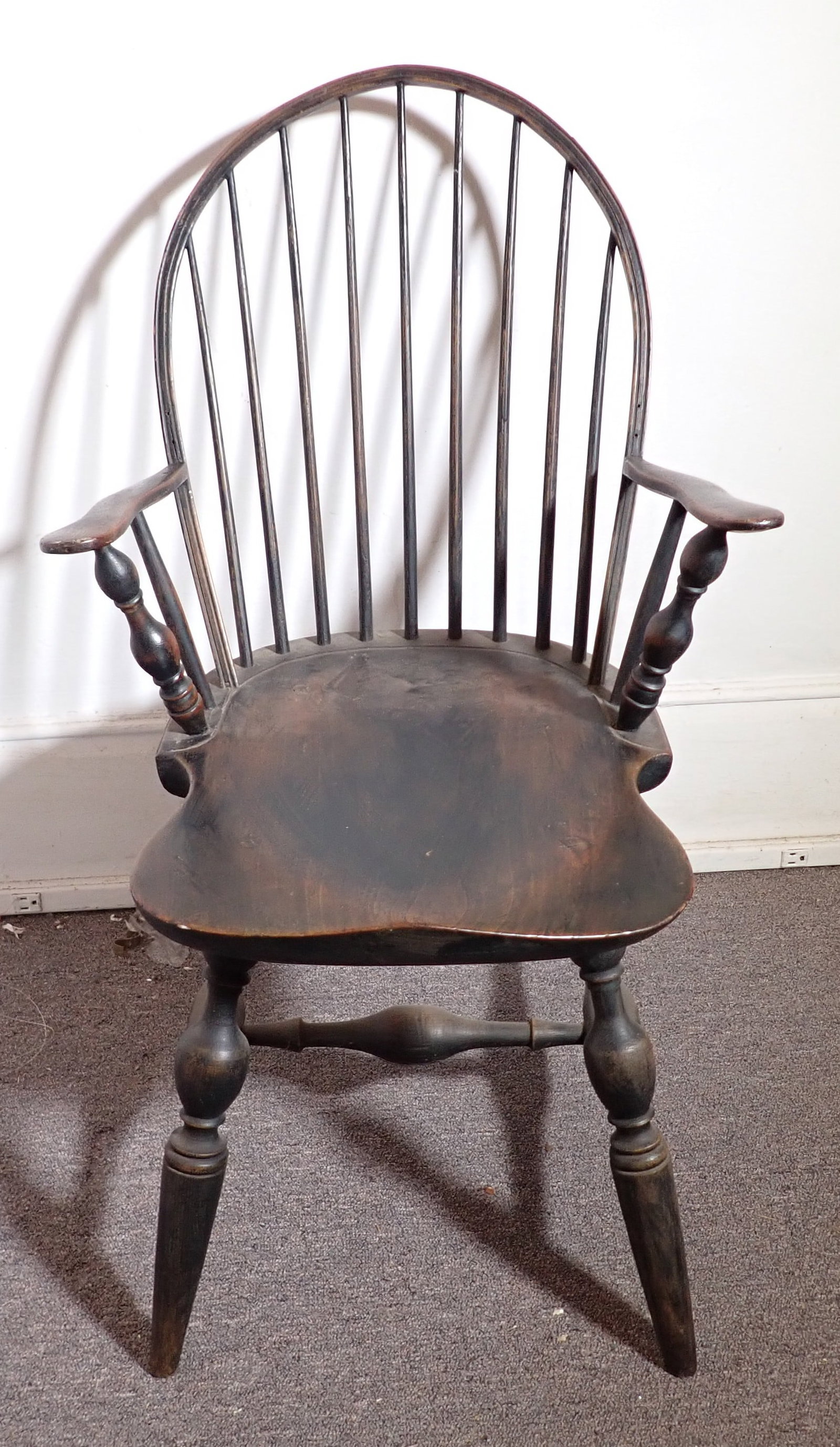 Windsor Arm Chair: Apprx 17" wide, 17 1/2" to seat, 18 3/4" deep, 36 tall. NO SHIPPING