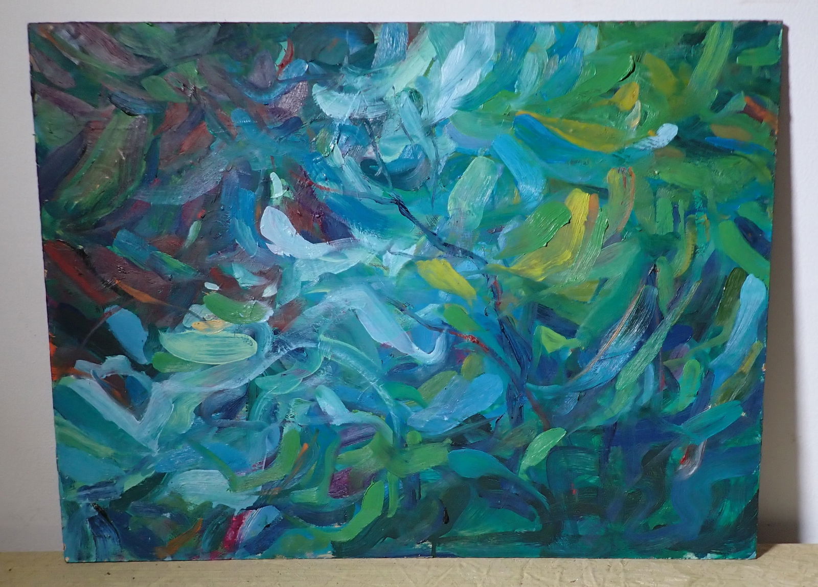 Wally Barnette Abstract Oil Painting on Board (1 of 2)