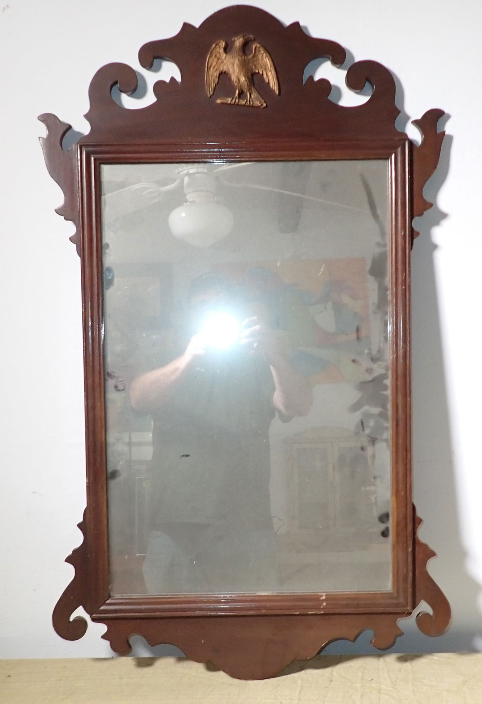 Chippendale Style Mirror w/ Eagle (1 of 4)