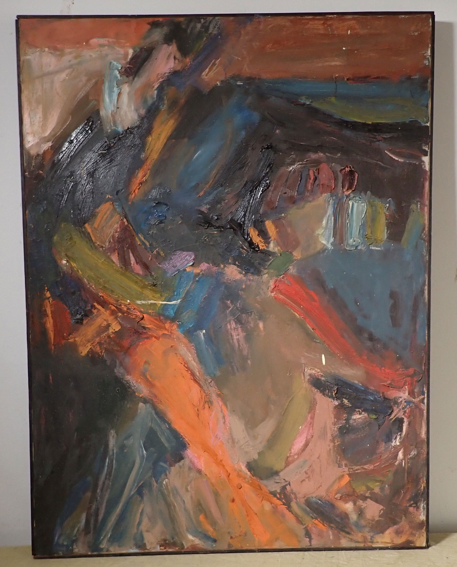Wally Barnette Abstract Oil on Canvas Painting (1 of 2)