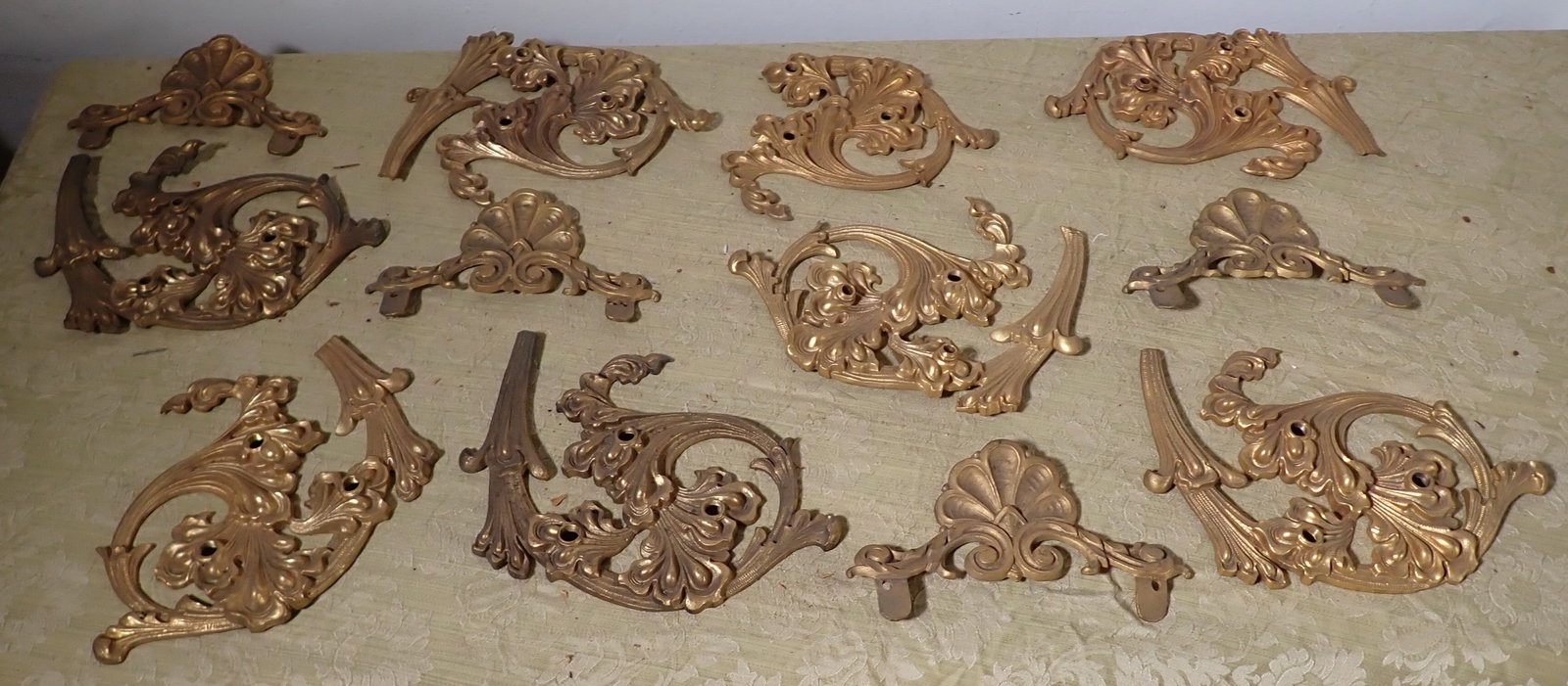 Brass Hardware: Largest pieces are apprx 7 3/4" x 8"