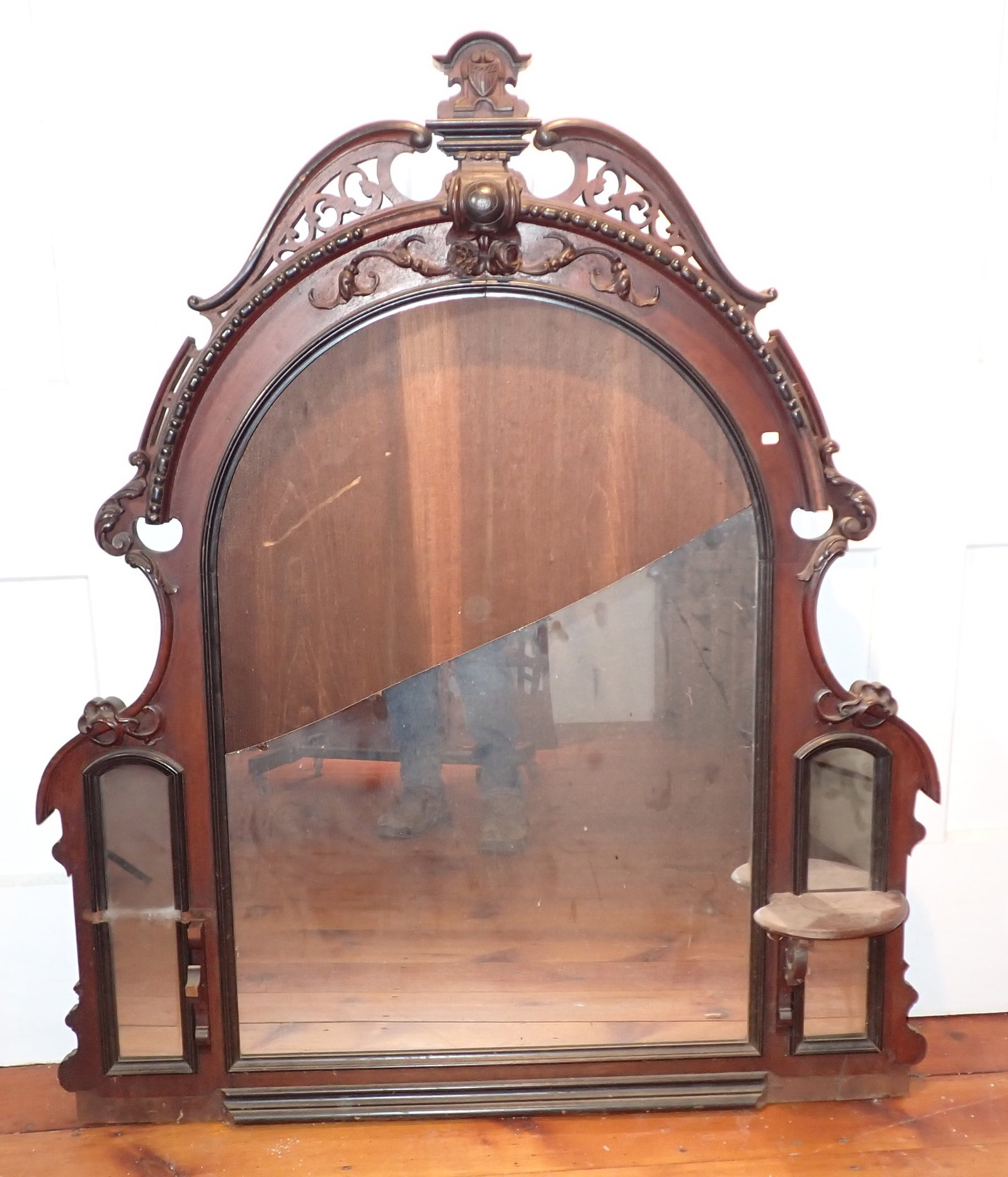 Victorian Dresser Mirror: Apprx 47" x 55". No shipping