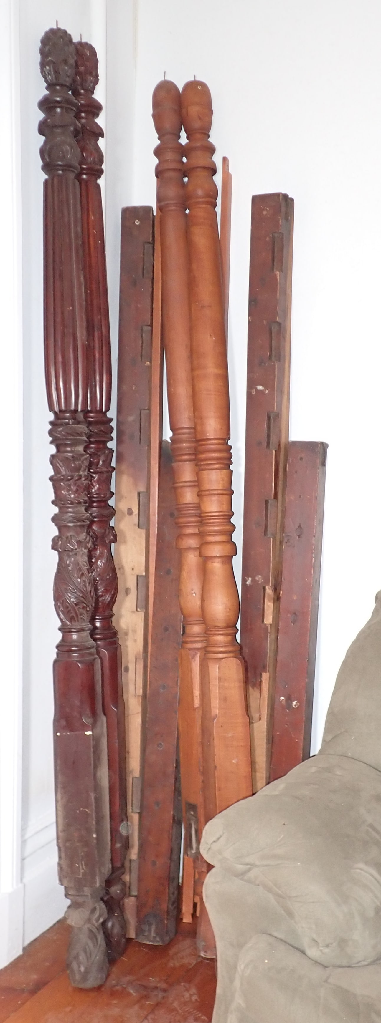 Canopy Bed Parts: Posts are apprx 89" tall. NO SHIPPING