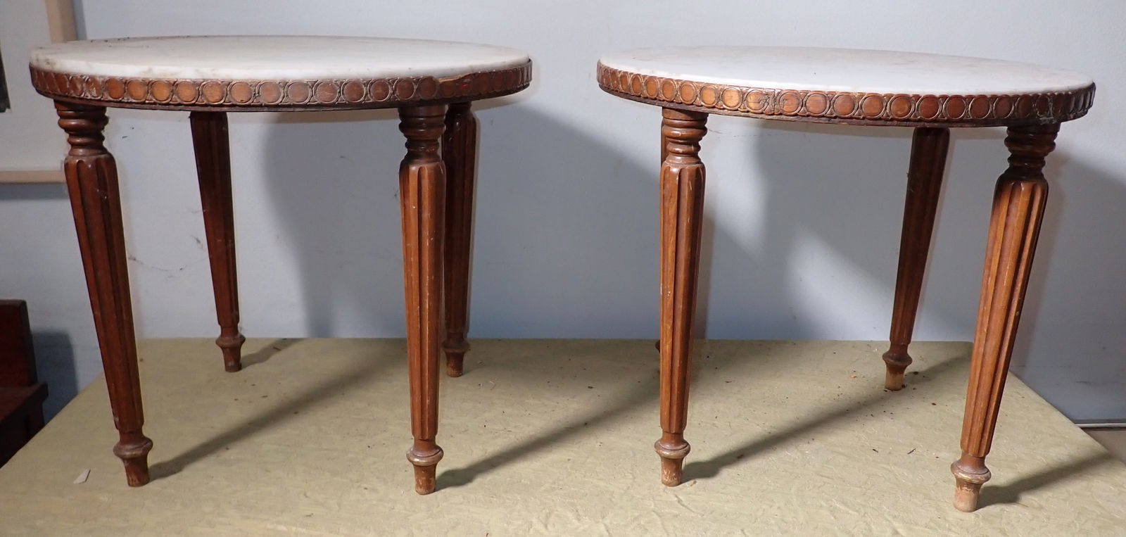 Pair of Marble Top Stands (1 of 4)