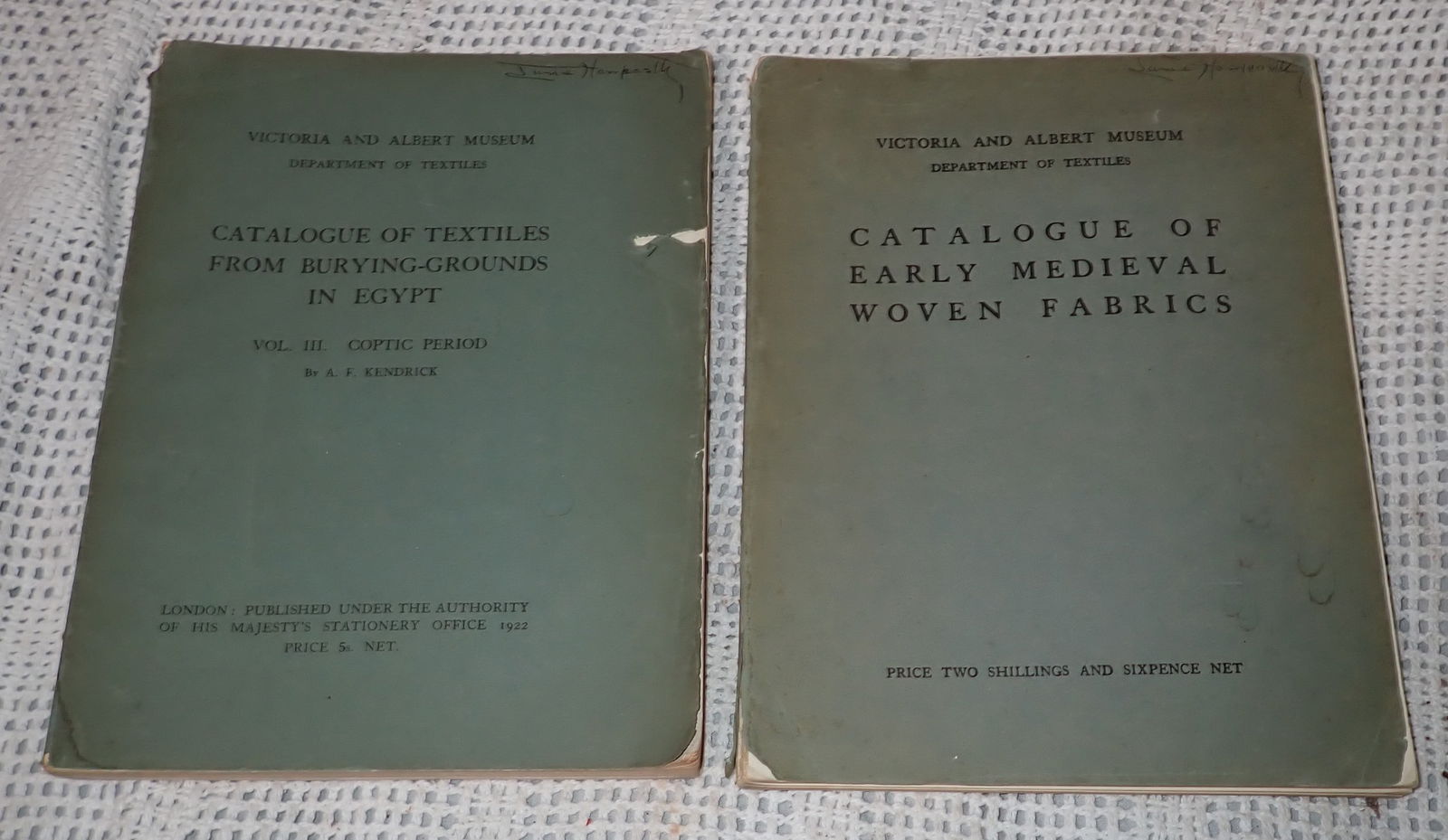 1920's Victoria & Albert Museum Textiles & Woven Fabrics Books (1 of 9)