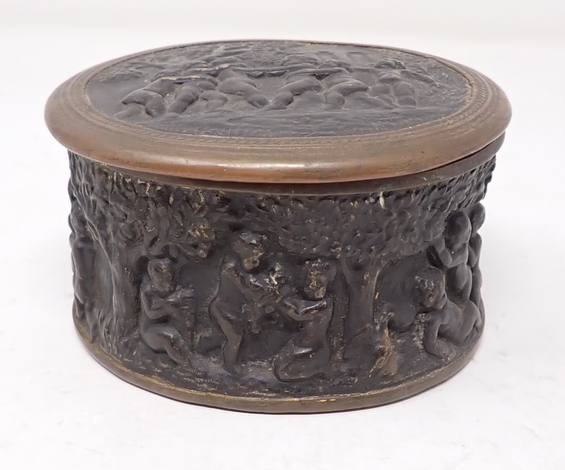 Italian Brass Trinket Jar w/ Cherubs (1 of 4)